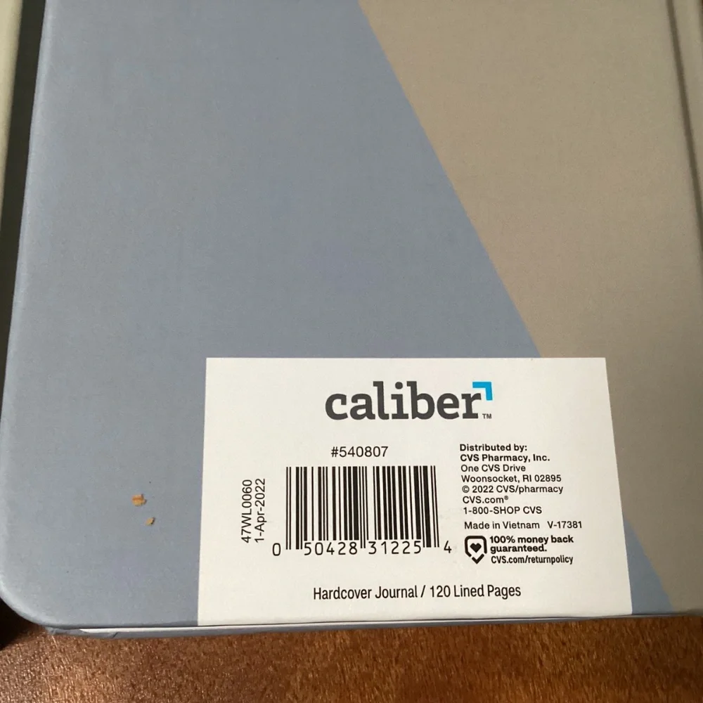 Caliber Hard Cover Take/Note Journal 120 Lined Pages New 7” x 5.25”